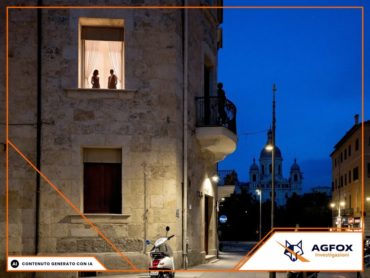 Ingresso condominiale nel centro di un paese del Tavoliere di Foggia alle prime luci del giorno, auto parcheggiata davanti, nessun volto riconoscibile